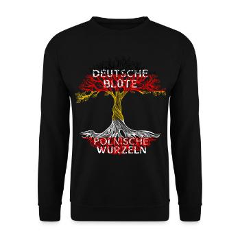 Polnische Abstammung Gene DNA Herkunft Deutschland - Unisex Pullover - Schwarz - Vorne - Alina (178cm) & Michal (187cm)