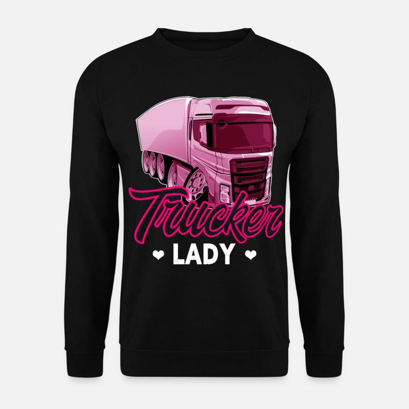 Trucker Lady - Unisex Sweatshirt - black