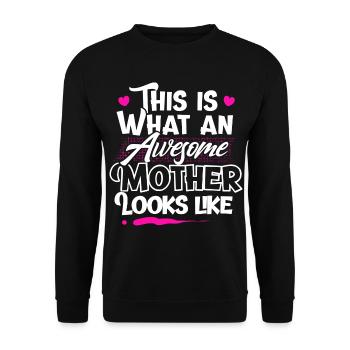 Mom mother - Unisex Sweatshirt - black - Front - Alina (178cm) & Michal (187cm)