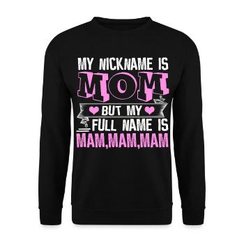 Mom - Unisex Sweatshirt - black - Front - Alina (178cm) & Michal (187cm)