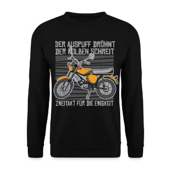 Ost Moped S51 - Unisex Pullover - Schwarz - Vorne - Alina (178cm) & Michal (187cm)