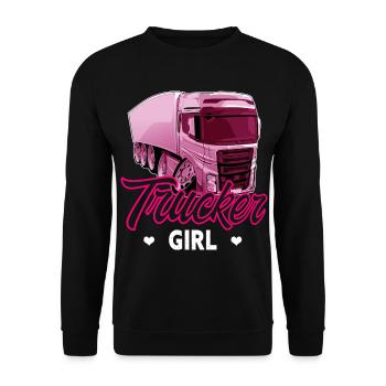 Trucker girl - Unisex Sweatshirt - black - Front - Alina (178cm) & Michal (187cm)