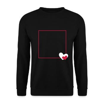 Heart frame ornament line customizable - Unisex Sweatshirt - black - Front - Alina (178cm) & Michal (187cm)