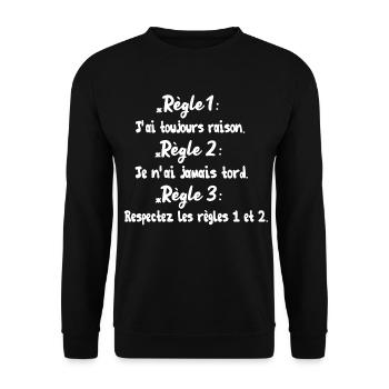 J'ai toujours raison - Sweat-shirt Unisexe - noir - Devant - Alina (178cm) & Michal (187cm)