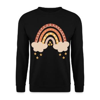 Boho Regenbogen Baby Junge Mädchen Geburt Geschenk - Unisex Pullover - Schwarz - Vorne - Alina (178cm) & Michal (187cm)