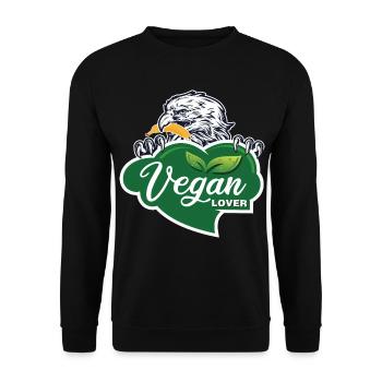 Vegan Lover Adler Grafik - Unisex Pullover - Schwarz - Vorne - Alina (178cm) & Michal (187cm)