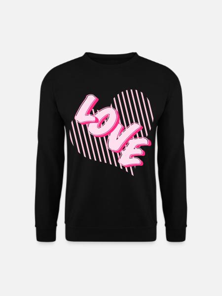 Love Neon Pink Heart typsnitt - Unisextröja - svart