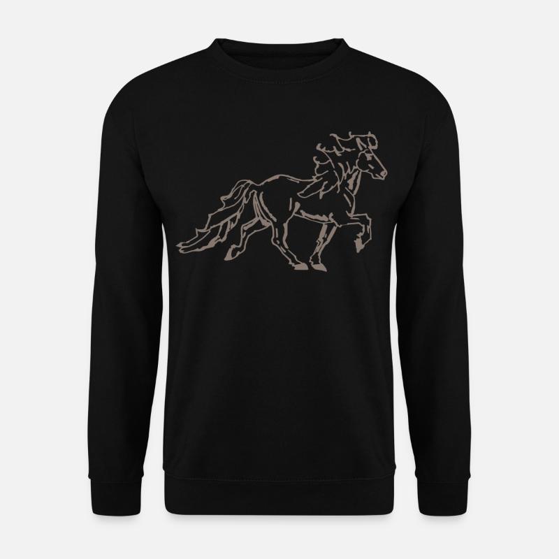 Edles Islandpferd im Tölt 7 - Unisex Pullover - Schwarz