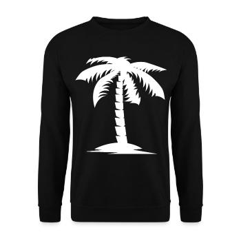 palme natur nature urlaub holidays icon Logo - Unisex Pullover - Schwarz - Vorne - Alina (178cm) & Michal (187cm)