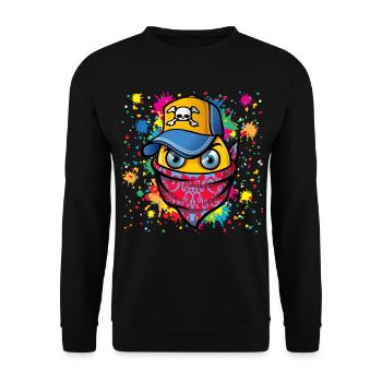 Masque et graffitis - Sweat-shirt Unisexe - noir - Devant - Alina (178cm) & Michal (187cm)