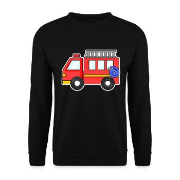 Camion de pompiers - Sweat-shirt Unisexe - noir - Devant - Alina (178cm) & Michal (187cm)