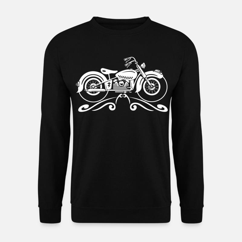 Vintage-Motorrad mit ornamentalem Filigran - Unisex Pullover - Schwarz