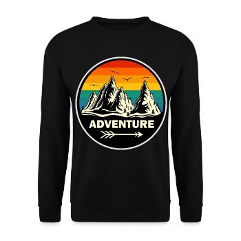 Mountains, Hiking, Adventure, Mountaineering, Adventure - Unisex Sweatshirt - black - Front - Alina (178cm) & Michal (187cm)
