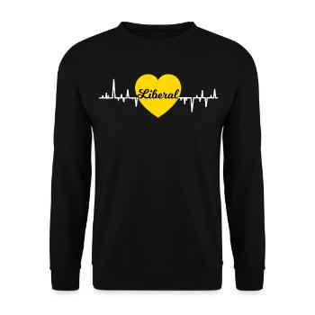Le coeur libéral - Sweat-shirt Unisexe - noir - Devant - Alina (178cm) & Michal (187cm)