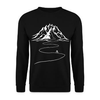 biking, racing bike, Vélo de course, Vélo, Randonnée en montagne - Sweat-shirt Unisexe - noir - Devant - Alina (178cm) & Michal (187cm)