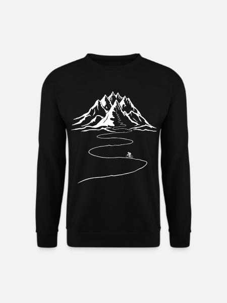 biking, racing bike, Rennrad, Fahrrad, Bergtour - Unisex Pullover - Schwarz