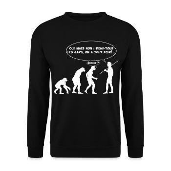 évolution inversée - Sweat-shirt Unisexe - noir - Devant - Alina (178cm) & Michal (187cm)