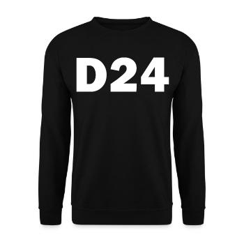 D24 - Unisex Pullover - Schwarz - Vorne - Alina (178cm) & Michal (187cm)