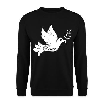 White Bird of Peace - Unisex Sweatshirt - black - Front - Alina (178cm) & Michal (187cm)