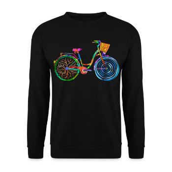 vélo coloré, vélo pour femme, colors bike, ladies bike - Sweat-shirt Unisexe - noir - Devant - Alina (178cm) & Michal (187cm)