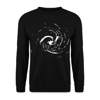 Abstrakter Strudel / Linie / weiß / Muster - Unisex Pullover - Schwarz - Vorne - Alina (178cm) & Michal (187cm)