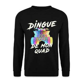 Quad: Crazy quad T-shirt, multi-coloured quad - Unisex Sweatshirt - black - Front - Alina (178cm) & Michal (187cm)