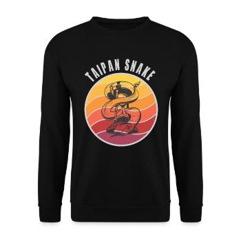 Taipan Schlangen Design / Geschenkidee - Unisex Pullover - Schwarz - Vorne - Alina (178cm) & Michal (187cm)