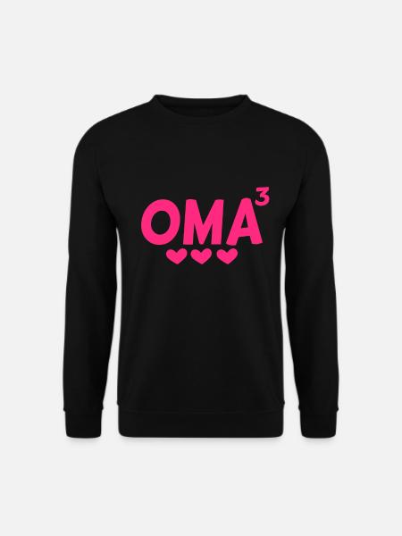 Oma hoch Drei - Dreifache Oma - Unisex Pullover - Schwarz