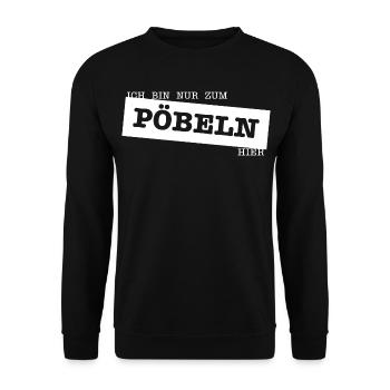 Nur zum Pöbeln - Unisex Pullover - Schwarz - Vorne - Alina (178cm) & Michal (187cm)