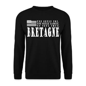 Gift idea Brittany. Proverb and Breton flag - Unisex Sweatshirt - black - Front - Alina (178cm) & Michal (187cm)