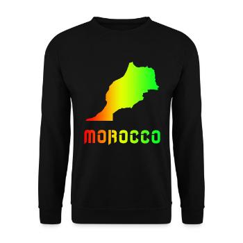 Marokko Regenbogen Landkarten Design / Geschenk - Unisex Pullover - Schwarz - Vorne - Alina (178cm) & Michal (187cm)