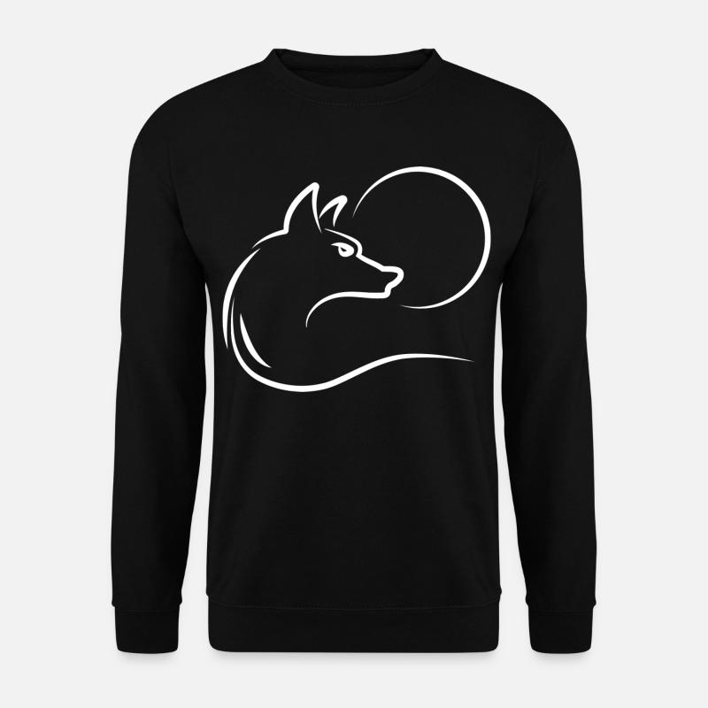 Wolf at full moon - Unisex Sweatshirt - black