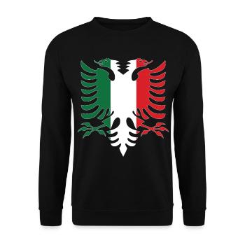 Albanie Italie Drapeau - Sweat-shirt Unisexe - noir - Devant - Alina (178cm) & Michal (187cm)