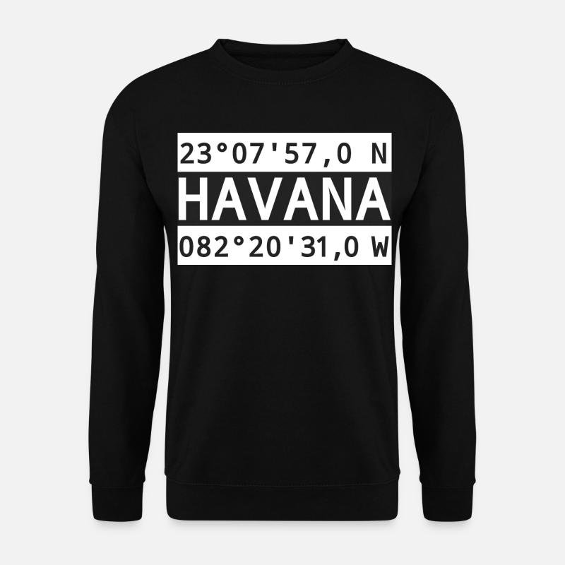 Havanna Havana Koordinaten - Unisex Pullover - Schwarz