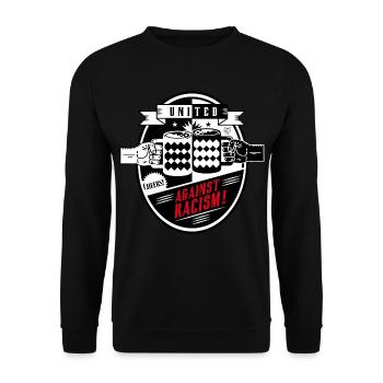 united against racism - Unisex Sweatshirt - black - Front - Alina (178cm) & Michal (187cm)