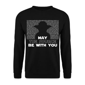 Möge die Quelle mit dir sein - Unisex Pullover - Schwarz - Vorne - Alina (178cm) & Michal (187cm)