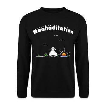 Meditation - Unisex Pullover - Schwarz - Vorne - Alina (178cm) & Michal (187cm)