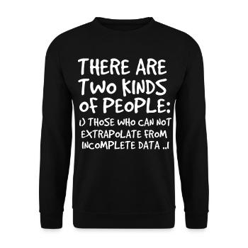 Unvollständige Daten Funny Science Nerd - Unisex Pullover - Schwarz - Vorne - Alina (178cm) & Michal (187cm)