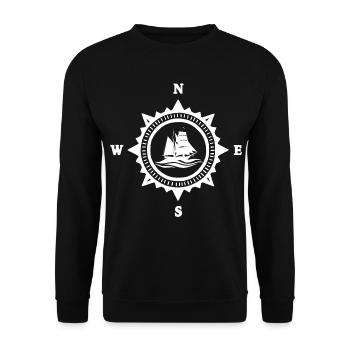 The white boat and the compass - Unisex Sweatshirt - black - Front - Alina (178cm) & Michal (187cm)