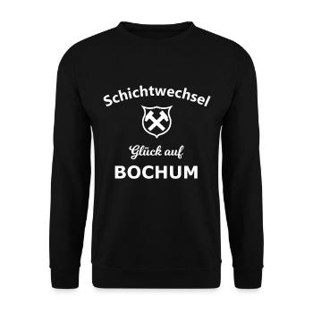 Glück auf Schicht Bochum - Unisex Pullover - Schwarz - Vorne - Alina (178cm) & Michal (187cm)