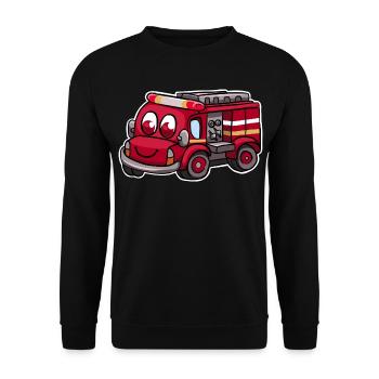 Camions de pompiers - Sweat-shirt Unisexe - noir - Devant - Alina (178cm) & Michal (187cm)