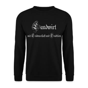 Landwirt mit Leidenschaft und Tradition, Geschenk - Unisex Pullover - Schwarz - Vorne - Alina (178cm) & Michal (187cm)