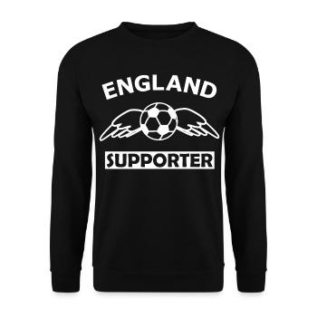 England Fußball Fan - Unisex Pullover - Schwarz - Vorne - Alina (178cm) & Michal (187cm)