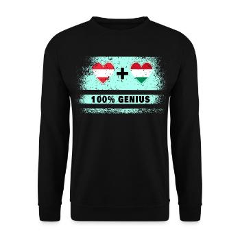 Autriche et Hongrie 100 % Genial / Cadeau - Sweat-shirt Unisexe - noir - Devant - Alina (178cm) & Michal (187cm)