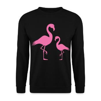 Flamants roses - Sweat-shirt Unisexe - noir - Devant - Alina (178cm) & Michal (187cm)