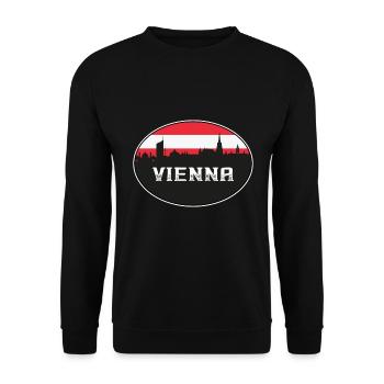 Vienne Autriche Skyline Silhouette Drapeau autrichien Tr - Sweat-shirt Unisexe - noir - Devant - Alina (178cm) & Michal (187cm)