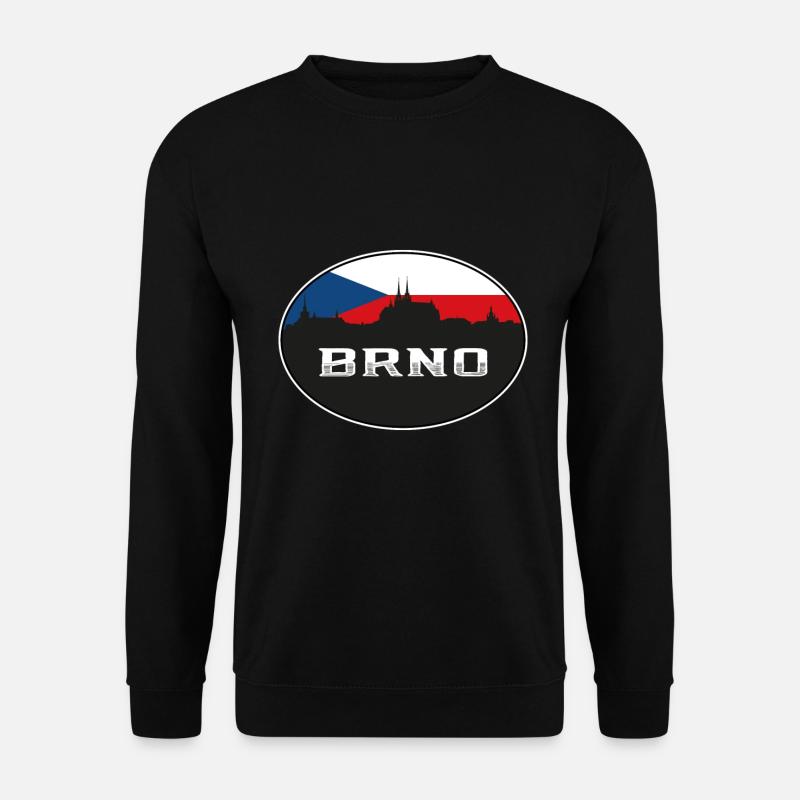 Brno Czechia Skyline Silhouette Tschechische Flagge Reisen - Unisex Pullover - Schwarz