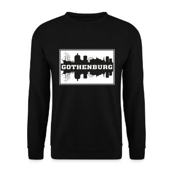 Göteborg Schweden Reise Souvenir Skyline Silhouet - Unisex Pullover - Schwarz - Vorne - Alina (178cm) & Michal (187cm)