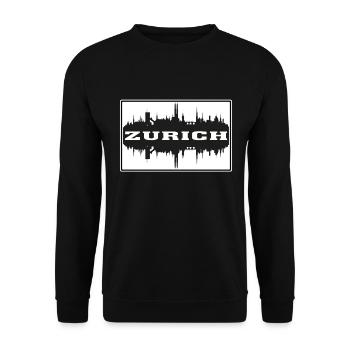 Zürich Schweiz Reise Souvenir Skyline Silhoue - Unisex Pullover - Schwarz - Vorne - Alina (178cm) & Michal (187cm)
