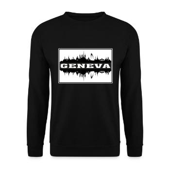 Genève Suisse Voyage Souvenir Skyline Silhoue - Sweat-shirt Unisexe - noir - Devant - Alina (178cm) & Michal (187cm)